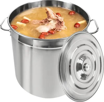 Obrázek produktu pro Hrnec na polévku, objem 50 l, konstrukce z nerezové oceli, stříbrný, 5 l