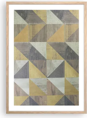 Produktbild von Gerahmtes Poster - Rahmen in heller Eiche - Abstraktion Geometrisch Dreiecke - 50x70 cm - Wand Bild - Wanddeko - Wandbilder - Kunstposter - Wandposter - Bilderrahmen - Bilder - P2NPA50x70-4884