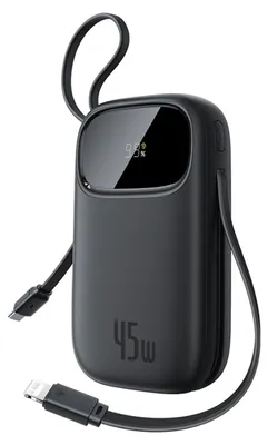 Obrázok produktu pre Externá batéria EnerFill FC31 Qpow3 Ultra, 20000mAh, 45W, USB-C, kábel USB-C, kábel Lightning, LED displej, čierna