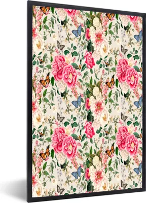 Produktbild von MuchoWow® MuchoWow® Gerahmtes Poster Blumen - Frühling - Insekten 60x90 cm - Poster mit zchwarzem Bilderrahmen - Kunst