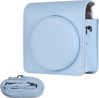 Zdjęcie produktu dla Torba na przenośny aparat natychmiastowy – torba zpoliuretan skóry z paskiem na ramię, kompatybilna z aparatem natychmiastowym Fujifilm Fuji SQUARE SQ1