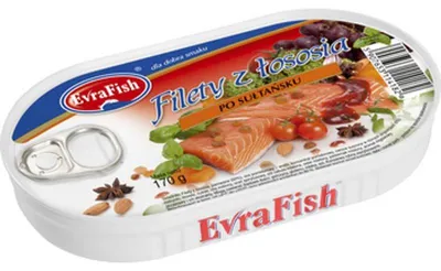 Zdjęcie produktu dla EVRAFISH-filety z łososia po sułtańsku 170g