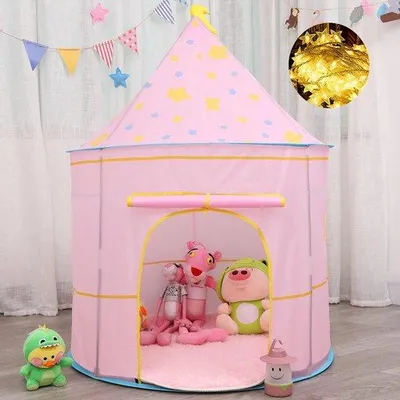 Produktbild von Famanu Spielzelt mit Sternenbeleuchtung in Rosa - für fantasievolles Rollenspiel