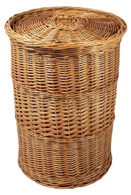Immagine prodotto di Cesto portabiancheria rotondo in rattan con coperchio - 90 litri