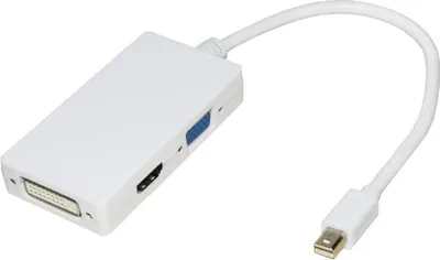 Immagine prodotto di Link Accessori LKADAT17 cavo e adattatore video Mini DisplayPort DVI-I + VGA (D-Sub) + HDMI Bianco