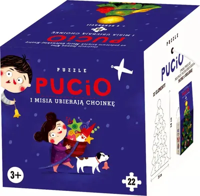 Produktbild von Puzzle 22 elementy. Pucio i Misia ubierają choinkę