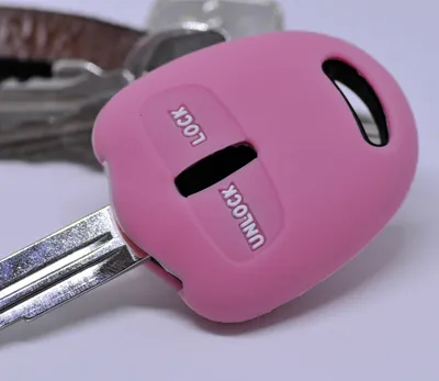 Produktbild von Auto Schlüssel Silikon Schutz Hülle Rosa kompatibel mit Mitsubishi Lancer ASX Outback Pajero Sports 2 Tasten 2 Tasten Funk Fernbedienung