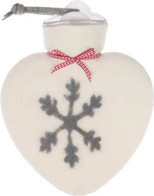 Produktbild von Dorothee Lehnen Herzwärmflasche mit Bezug Schneeflocke weiss