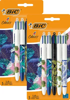 Produktbild von BIC 4 Farben Kugelschreiber 4 Colours 'Botanik', Stärke 1,0mm, nachfüllbar | 10er Pack
