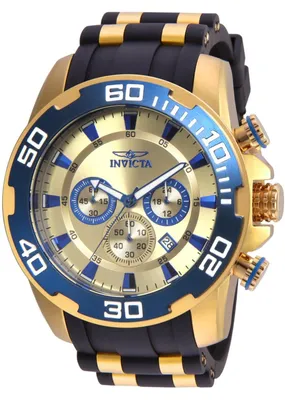 Obrázok produktu pre Invicta Pro Diver - SCUBA 22343 Pánske Hodinky - Quartz Hnací Mechanizmus - Nerezová Oceľ so Zlatým Ciferníkom - 50 mm