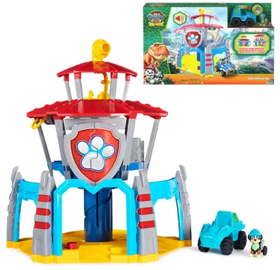 Produktbild von PAW PATROL: Der Dino Film, Dino Rettungs-HQ Spielset mit Rex-Figur und Fahrzeug,