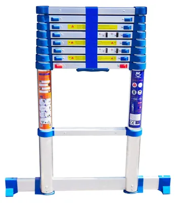 Teleskopleiter 260 cm, Aluminium, 150 kg, klappbar, EN131 CE