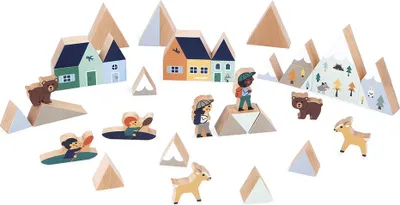 Image de Janod Crossroads - Jeu de blocs en bois la vallée de la montagne 35dlg.
