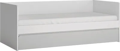Produktbild von Bett 90x200 cm mit Bettschublade weiß mit grau FLINT-129