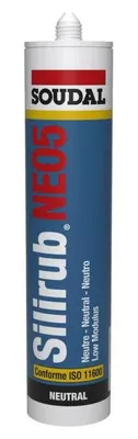 Image de Mastic silicone SILIRUB NEO5 blanc cartouche 300ml - SOUDAL - 120635