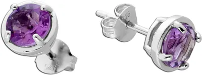 Produktbild von Amethyst Ohrstecker Silber 925 lila Natur Edelstein