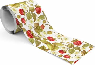 Produktbild von Muralo Selbstklebende Bordüre Tapetenbordüre Erdbeeren Blumen Blätter Wandtattoo