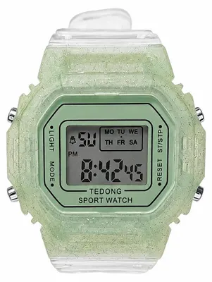 Obrázek produktu pro Dětské LED digitální sportovní hodinky, zelené - Budík, stopky a podsvícení