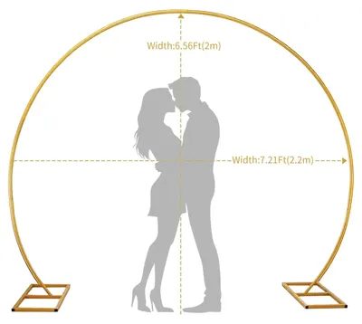 Produktbild von Ballonbogen aus Metall - Runder Ballonständer - 2,2 x 2 m - Goldfarben - Für Hochzeit, Geburtstag und Babyparty