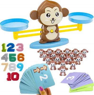 Produktbild von Edukationspiel Małpka Für Kinder Spielzeug Waage Spiel Zum Zählen Lernen