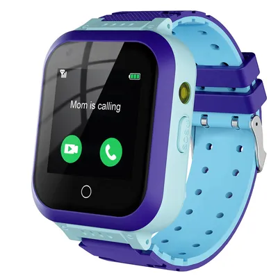 Image de T3 4G Smartwatch pour enfants avec caméra GPS 2 voies voix & vidéo appel SOS pour 4-12 ans anniversaire enfant bleu