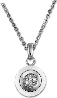 Immagine prodotto di Amello collana da donna in acciaio inossidabile e ceramica 50cm gioielli rotondi argento bianco D2ESKX31W
