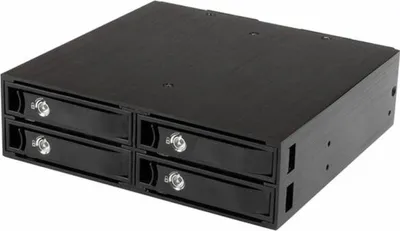 Obrázek produktu pro StarTech.com SATSASBP425, 13,3 cm (5.25"), Sáňky pro disk, Černá, 2 TB, 2.5", SATA, Serial ATA II, Serial ATA III, Serial Attached SCSI (SAS)