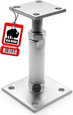 Produktbild von BigDean Pfostenträger höhenverstellbar Höhe 150 – 190mm – verzinkt & zum Aufschrauben