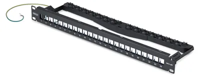 24-Port 1U Leeres Keystone STP Patchpanel, schwarz
