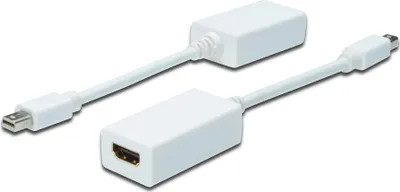 Produktbild von DIGITUS Mini DisplayPort - HDMI Adapter / Konverter  15cm weiss