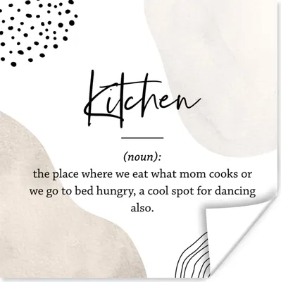 Produktbild von MuchoWow® Poster Sprichwörter - Küche - Definition der Küche - Zitate - Wörterbuch 100x100 cm - Babyzimmer