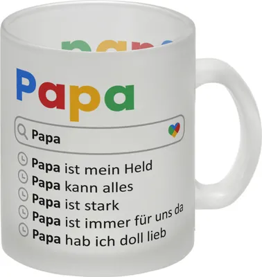 Produktbild von Papa ist mein Held Suchmaschine Glas Tasse