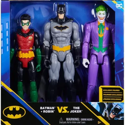 Image de Coffret 3 figurines batman 30 cm : batman - robin - le joker - spin master