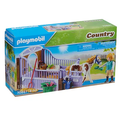 Produktbild von Einheitsgröße|PLAYMOBIL® Country Pferdebox Pony, Pferd, Kavalieriere 70861