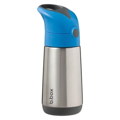 Image de Thermos Bouteille isolante en paille de silicone 350 ml Bleu Slate BBox