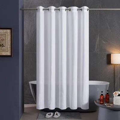 Produktbild von Anti-Schimmel-Douche-Gordijn Polyester-Wasserabweichender Stoff Weiß für Badkabine oder Duschraum 120x200cm.
