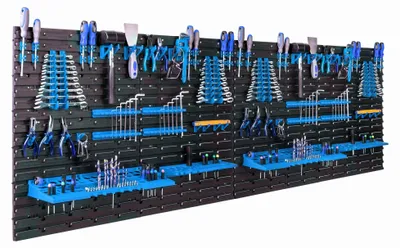 Zdjęcie produktu dla Półka narzędziowa do warsztatu - 231,6 x 78 cm - Z uchwytami