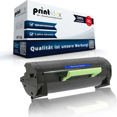 A product shot of a toner cartridge and its packaging.