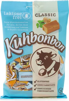 Produktbild von Kuhbonbon Laktosefrei einzeln gewickelte Weichkaramelle 175g