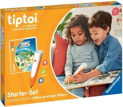 Imagen del producto de Tiptoi Set de Inicio Atlas, atlas de aprendizaje interactivo con lápiz lector y libro, juego educativo electrónico, a partir de 5 años, Ravensburger 00177