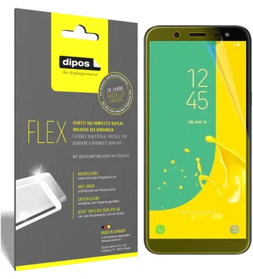 Produktbild von 3x Samsung Galaxy J6 (2018) Schutzfolie Folie, 100% Displayabdeckung, dipos Flex