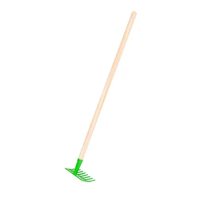 Immagine prodotto di Rastrello da giardino per bambini Rekord verde con manico in legno lunghezza totale 78 cm