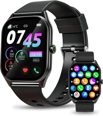 Produktbild von Smartwatch mit Telefonfunktion, 1,91" HD Touchscreen mit Bluetooth Anrufe, IP68 Wasserdicht, Sportuhr mit Puls Schlafmonitor, Uhren für Android iOS