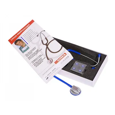 Produktbild von GIMA 32518, Akustisches Stethoskop, Blau, Kunststoff, 620 mm, 4,4 cm, Box