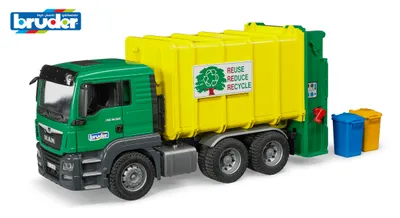 Produktbild von Bruder MAN TGS Müll-LKW Hecklader grün/gelb; 3764