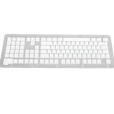 Obrázok produktu pre 108 klávesov Nemecké klávesy – minimalistické mechanické klávesy, priehľadné, pre klávesnice s 61/64/68/84/87/96/98/100/104/108 klávesmi, biele