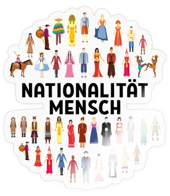 Produktbild von Spreadshirt Nationalität Mensch Statement Menschenrechte Sticker Aufkleber, 10 x 10 cm, Transparent glänzend