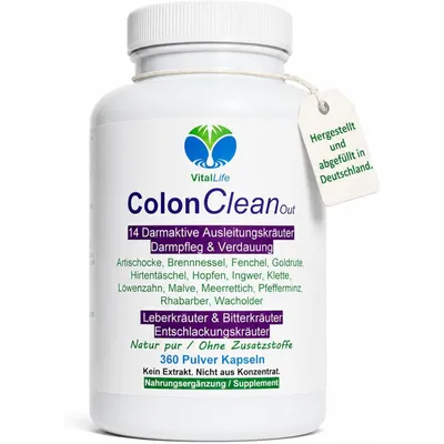 Produktbild von Colon CleanOut 360 Pulver Kapseln 14 Bitterkräuter & Bitterstoffe Natur Pur Ohne Zusatzstoffe
