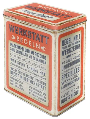Vorratsdose L 3 l, Werkstattregeln, Geschenk für Motorradfans, Vintage