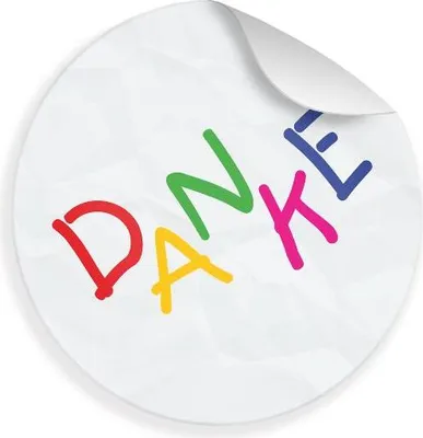Produktbild von 24x Sticker Danke Kids (Motiv 28) 4cm Geschenk Aufkleber runde Spruch Etiketten
